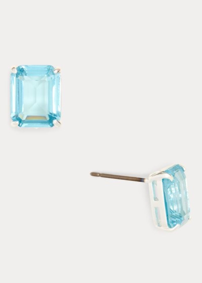 Pendientes Ralph Lauren Mujer Plateados - Gemstone Stud - YRHEW0928